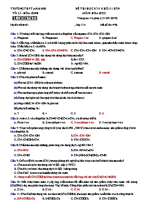 Bộ đề thi học kỳ II môn Hóa học Lớp 11 - Trường THPT An Minh
